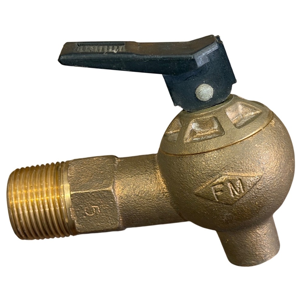 Justrite B-540 Brass Drum Faucet Self Closing Lever FM Approved Industrial Tap